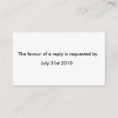 の結婚R.S.V.P.カード エンクロージャーカード (裏面)