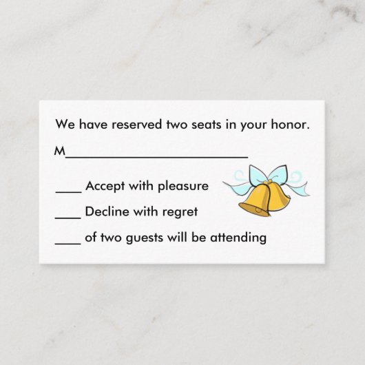 の結婚R.S.V.P.カード エンクロージャーカード (正面)