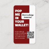 の結婚Red White Scan Qrコードフォトアルバムモダン 名刺 (正面)