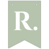 の結婚Sage Green 7 Letter Name Mr.ミセス・ハート バンティングフラッグ (第3の旗)