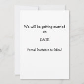 の'結婚Save the Date'カード 招待状 (裏面)