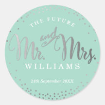 の結婚SEALミニ銀スタイリッシュ紙吹雪ミント