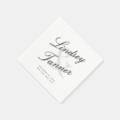 の結婚Shadowed ScriptのエレガントBride & Groom スタンダードカクテルナプキン (角)