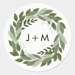 の結婚Sprigsステッカー ラウンドシール