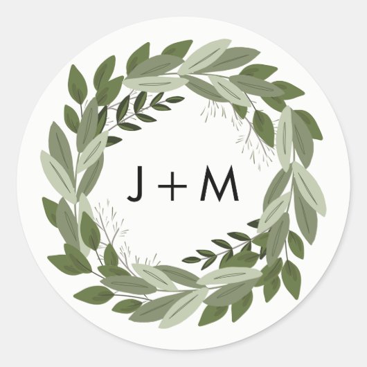の結婚Sprigsステッカー ラウンドシール (正面)