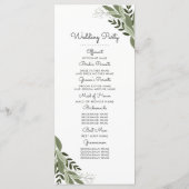 の結婚Sprigsプログラム プログラム (裏面)