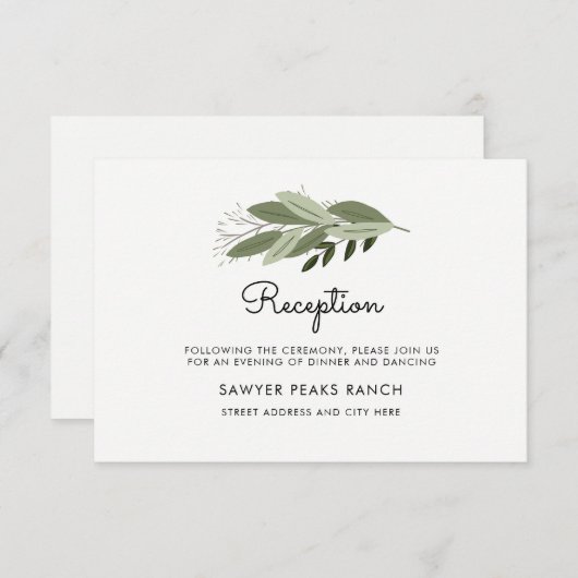 の結婚Sprigs披露宴カード エンクロージャーカード (正面/裏面)