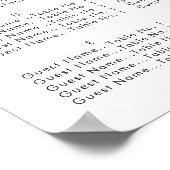 の結婚Sprigs – アルファベット順の座席表 ポスター (角)