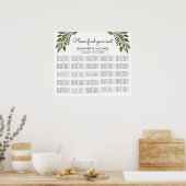 の結婚Sprigs – アルファベット順の座席表 ポスター (キッチン)