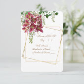 の結婚StargazerフローラRSVPカード (スタンド正面)