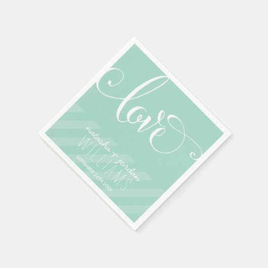 の結婚TABLE DECORスクリプエレガントト型ラブミント スタンダードカクテルナプキン (角)