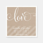 の結婚TABLE DECORスクリプエレガントト型love kraft スタンダードカクテルナプキン (正面)