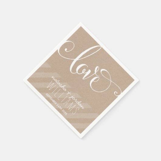 の結婚TABLE DECORスクリプエレガントト型love kraft スタンダードカクテルナプキン (角)