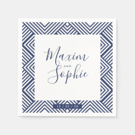 の結婚TABLE geoシンプルモダン結婚ブルー スタンダードカクテルナプキン