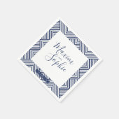 の結婚TABLE geoシンプルモダン結婚ブルー スタンダードカクテルナプキン (角)