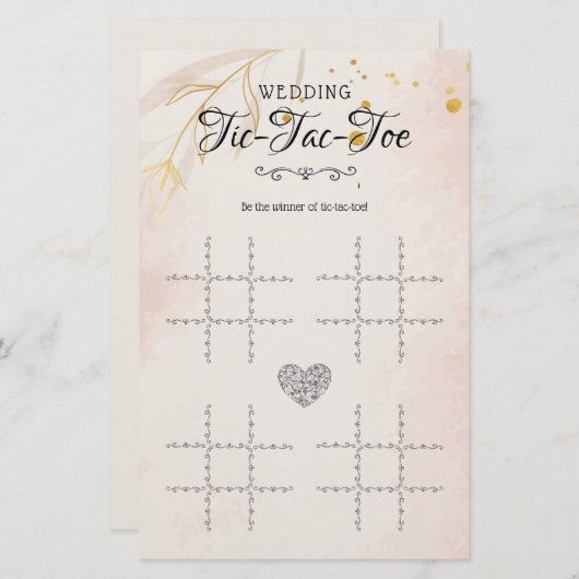 の結婚Tic-Tac-Toe装飾テーブルゲームフローラ (正面/裏面)