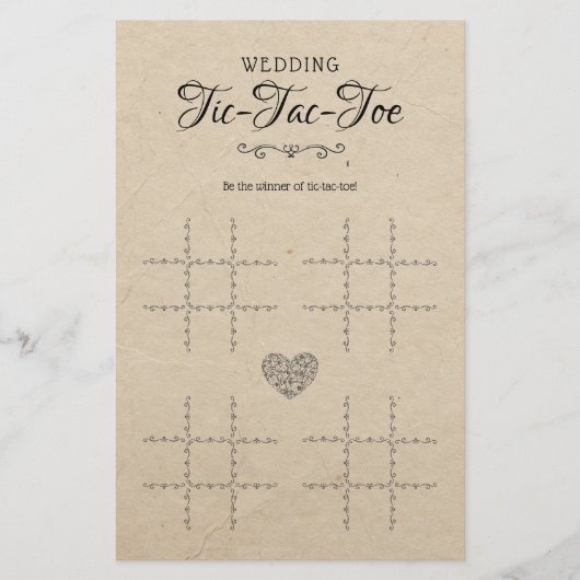 の結婚Tic-Tac-Toe装飾テーブルゲー素朴ム (正面)