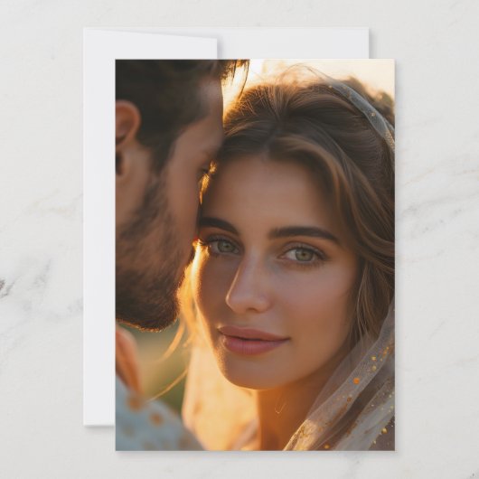 の結婚Vellum用写真の背景カード 招待状 (正面)