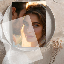 の結婚Vellum用写真の背景カード 招待状