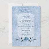 の結婚Vows Blueバラハート写真の更新 招待状 (裏面)