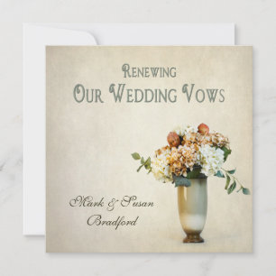 の結婚Vows Invitationの更新 – フローラ-ヴィンテージ 招待状