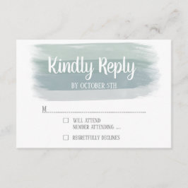 の結婚Water Color Brush Stroke RSVPカード