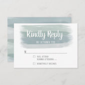 の結婚Water Color Brush Stroke RSVPカード (正面/裏面)