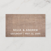の結婚Webサイかわいらしトモダン、Script & Burlap エンクロージャーカード (裏面)