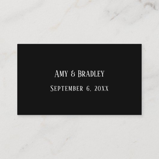 の結婚Webサイトのエレガント詳細(Script, Black) エンクロージャーカード (裏面)