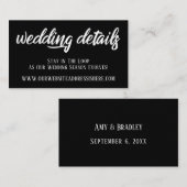 の結婚Webサイトのエレガント詳細(Script, Black) エンクロージャーカード (正面/裏面)