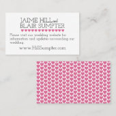 の結婚Webサイトのエンクロージャカードピンクタイポグラフィ 名刺 (正面/裏面)