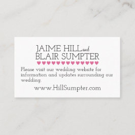 の結婚Webサイトのエンクロージャカードピンクタイポグラフィ 名刺