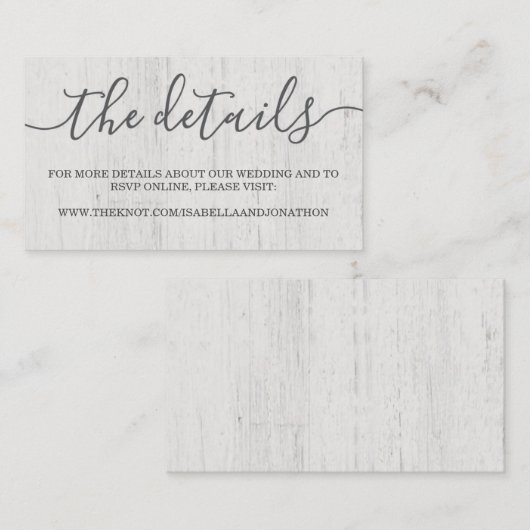 の結婚Webサイトのエンクロージャカード | ロマン素朴チック エンクロージャーカード (正面/裏面)