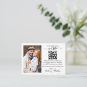 の結婚WebサイトのミニマルシンプルリストQR写真 エンクロージャーカード (スタンド正面)