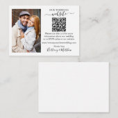 の結婚WebサイトのミニマルシンプルリストQR写真 エンクロージャーカード (正面/裏面)