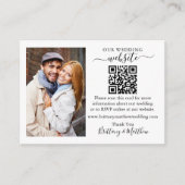 の結婚WebサイトのミニマルシンプルリストQR写真 エンクロージャーカード (正面)