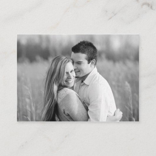 の結婚Webサイトのミニマル写真詳細 エンクロージャーカード (裏面)