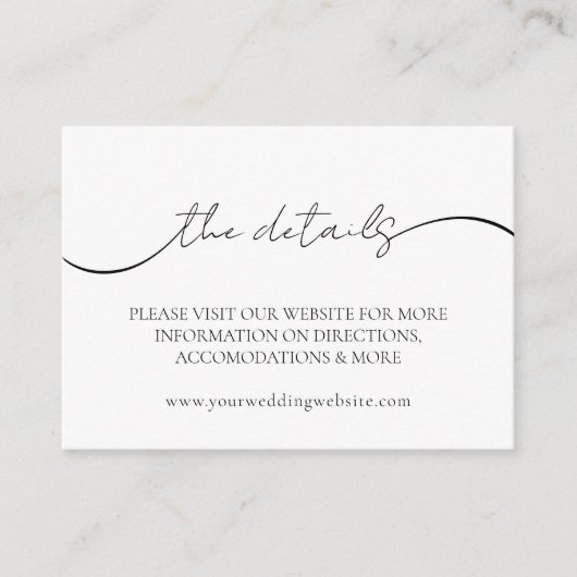 の結婚Webサイトのミニマル写真詳細 エンクロージャーカード (正面)