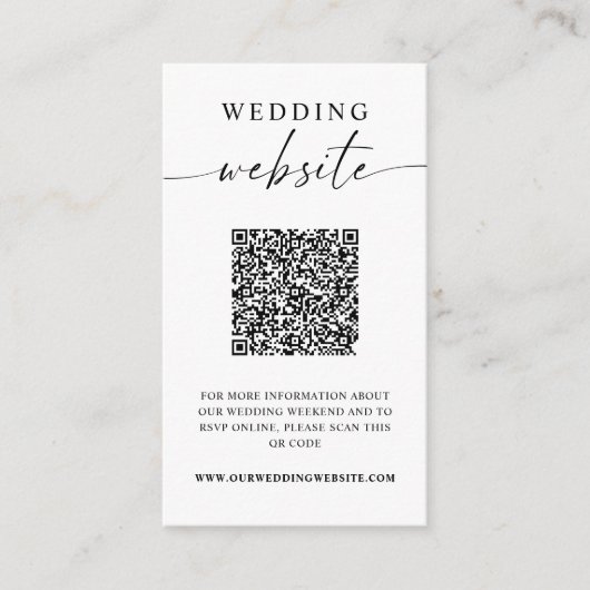 の結婚WebサイトのミニマルQRコード写真 エンクロージャーカード (正面)
