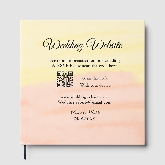 の結婚webサイトの追加Q Rコードスキャンの追加名前日付ye ゲストブック (正面)