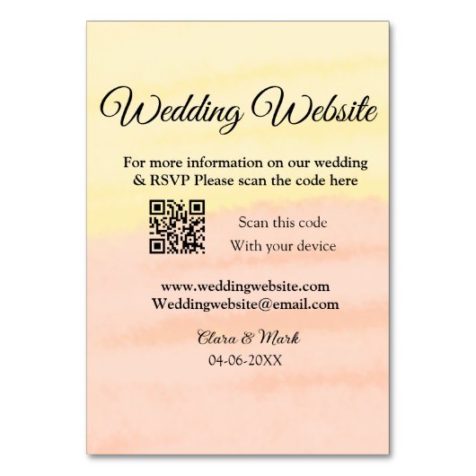 の結婚webサイトの追加Q Rコードスキャンの追加名前日付ye テーブルナンバー (正面)