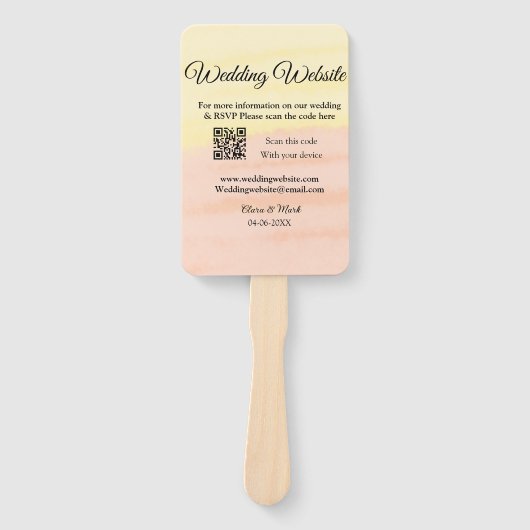 の結婚webサイトの追加Q Rコードスキャンの追加名前日付ye ハンドファン (正面)