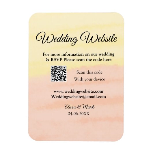 の結婚webサイトの追加Q Rコードスキャンの追加名前日付ye マグネット (縦)