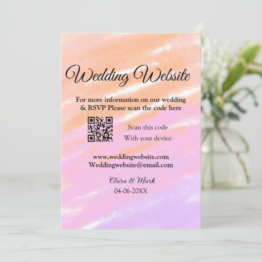 の結婚webサイトの追加Q Rコードスキャンの追加名前日付ye 招待状 (スタンド正面)
