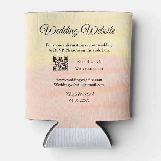 の結婚webサイトの追加Q Rコードスキャンの追加名前日付ye 缶クーラー (正面)