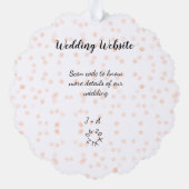 の結婚webサイトはオレンジ色の詳細のためのQRコードをスキャンする オーナメントカード (裏面)