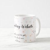 の結婚webサイトはオレンジ色の詳細のためのQRコードをスキャンする コーヒーマグカップ (正面右)