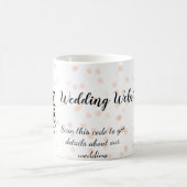 の結婚webサイトはオレンジ色の詳細のためのQRコードをスキャンする コーヒーマグカップ (中央)