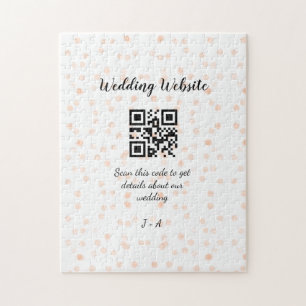 の結婚webサイトはオレンジ色の詳細のためのQRコードをスキャンする ジグソーパズル