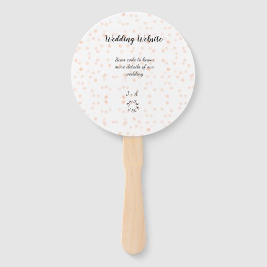 の結婚webサイトはオレンジ色の詳細のためのQRコードをスキャンする ハンドファン (裏面)